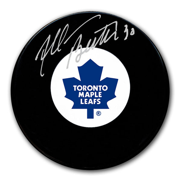 Allan Bester autographed Toronto Maple Leafs hockey puck