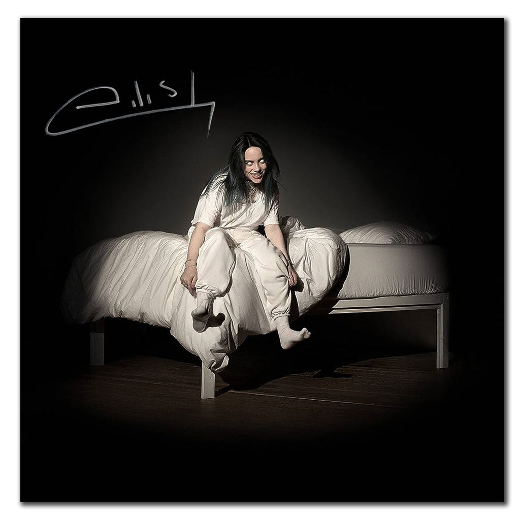 Billie Eilish OÙ ALLONS-NOUS Signé 11x11 Plat