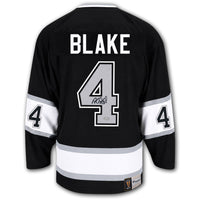 Rob Blake autographed Los Angeles Kings Fanatics Vintage Hockey jersey back with Blake nameplate, number 4, autograph and SportAuthentix hologram