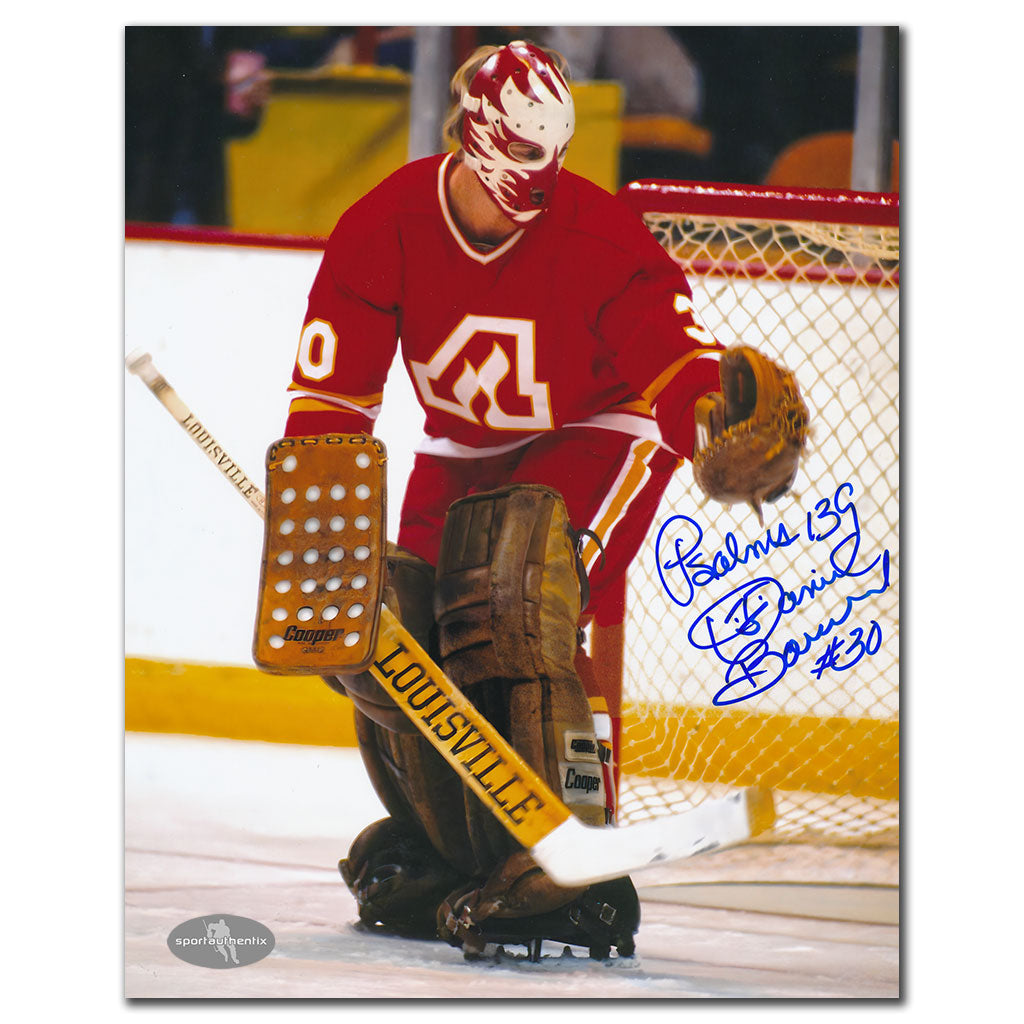 Dan Bouchard Atlanta Flames GLOVE SAVE Autographed 8x10