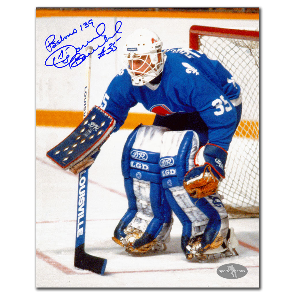 Dan Bouchard Quebec Nordiques ACTION Autographed 8x10