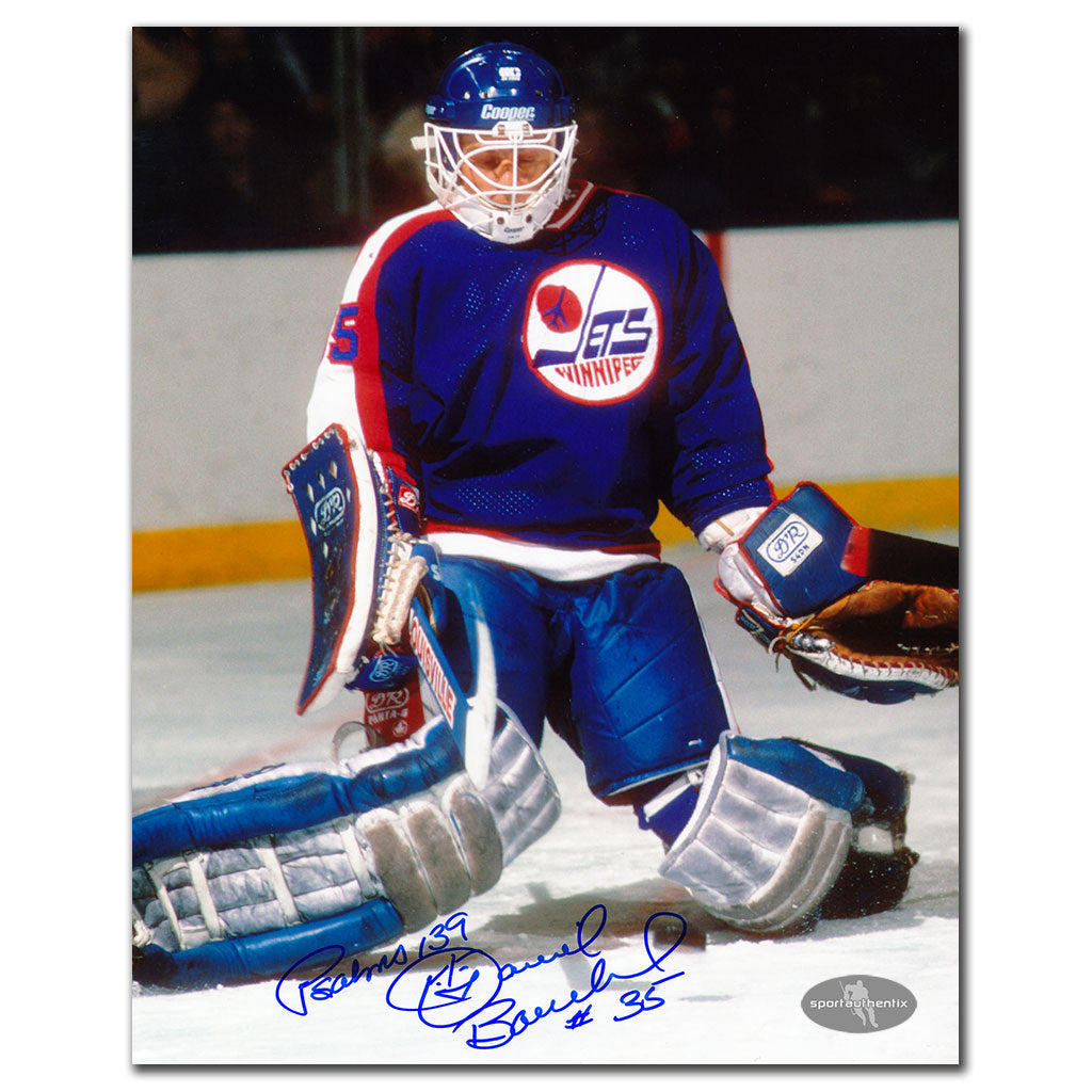 Dan Bouchard Winnipeg Jets BIG SAVE Autographed 8x10