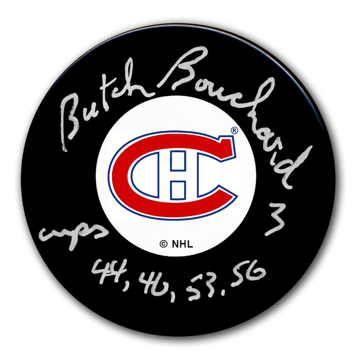 Emile Bouchard Montreal Canadiens Original 6 Autographed Puck - Sport Authentix Inc