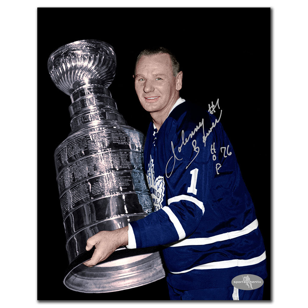 Johnny Bower Toronto Maple Leafs HOF autographié 8x10