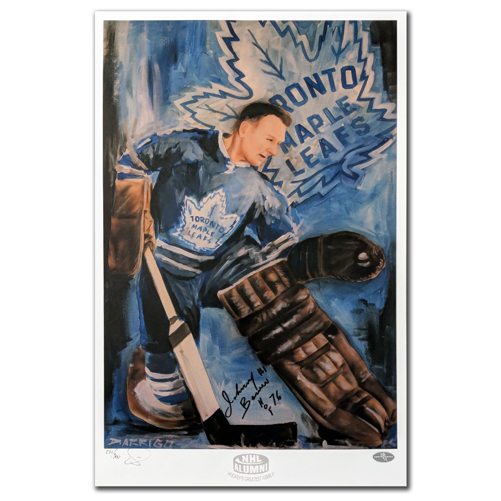 Johnny Bower Toronto Maple Leafs Autographed 16x25 Art Litho