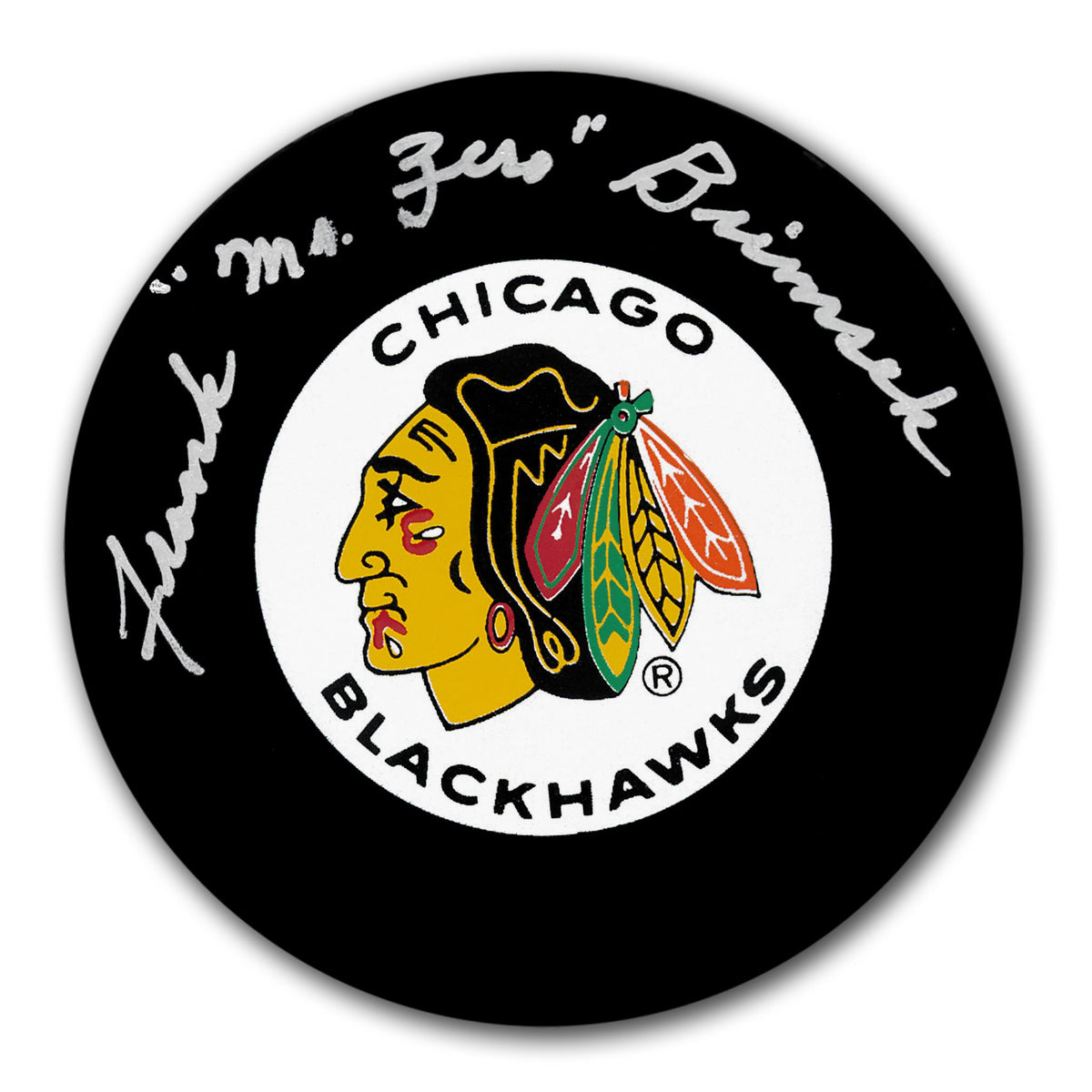 Frank Brimsek Chicago Blackhawks Mr. Zero Autographed Puck - Sport Authentix Inc