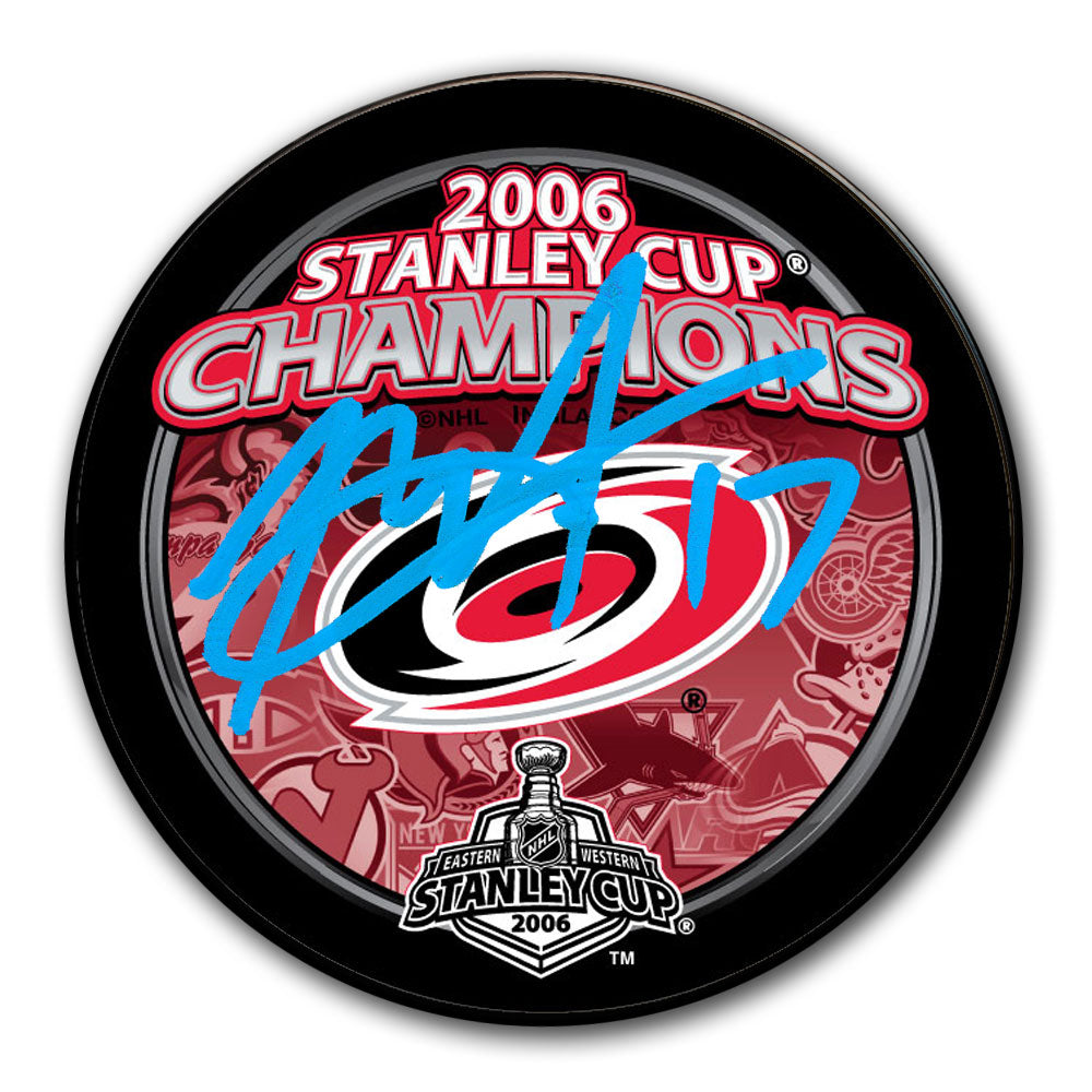 Rod Brind'Amour Rondelle autographiée des Hurricanes de la Caroline des champions de la Coupe Stanley 2006