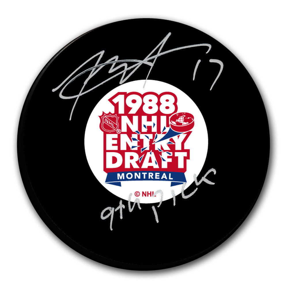 Rod Brind'Amour 1988 NHL Draft 9th Pick Autographed Puck