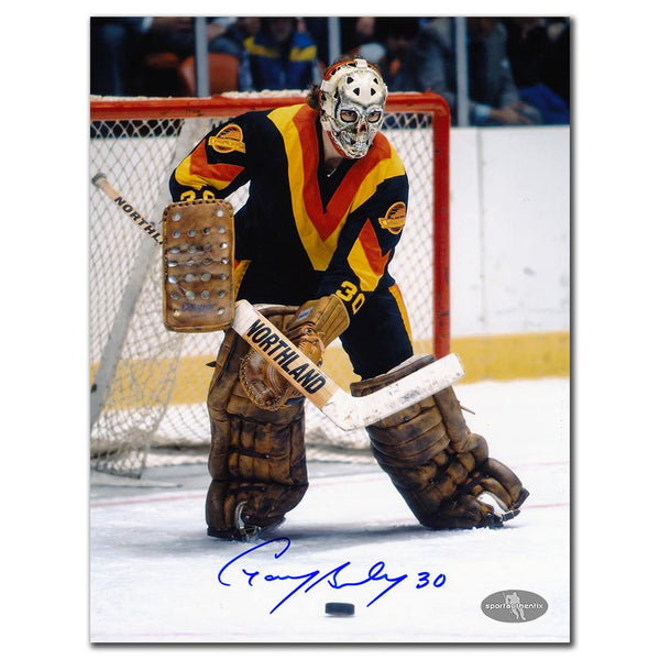 Gary Bromley autographed Vancouver Canucks 8x10 photo black jersey game action