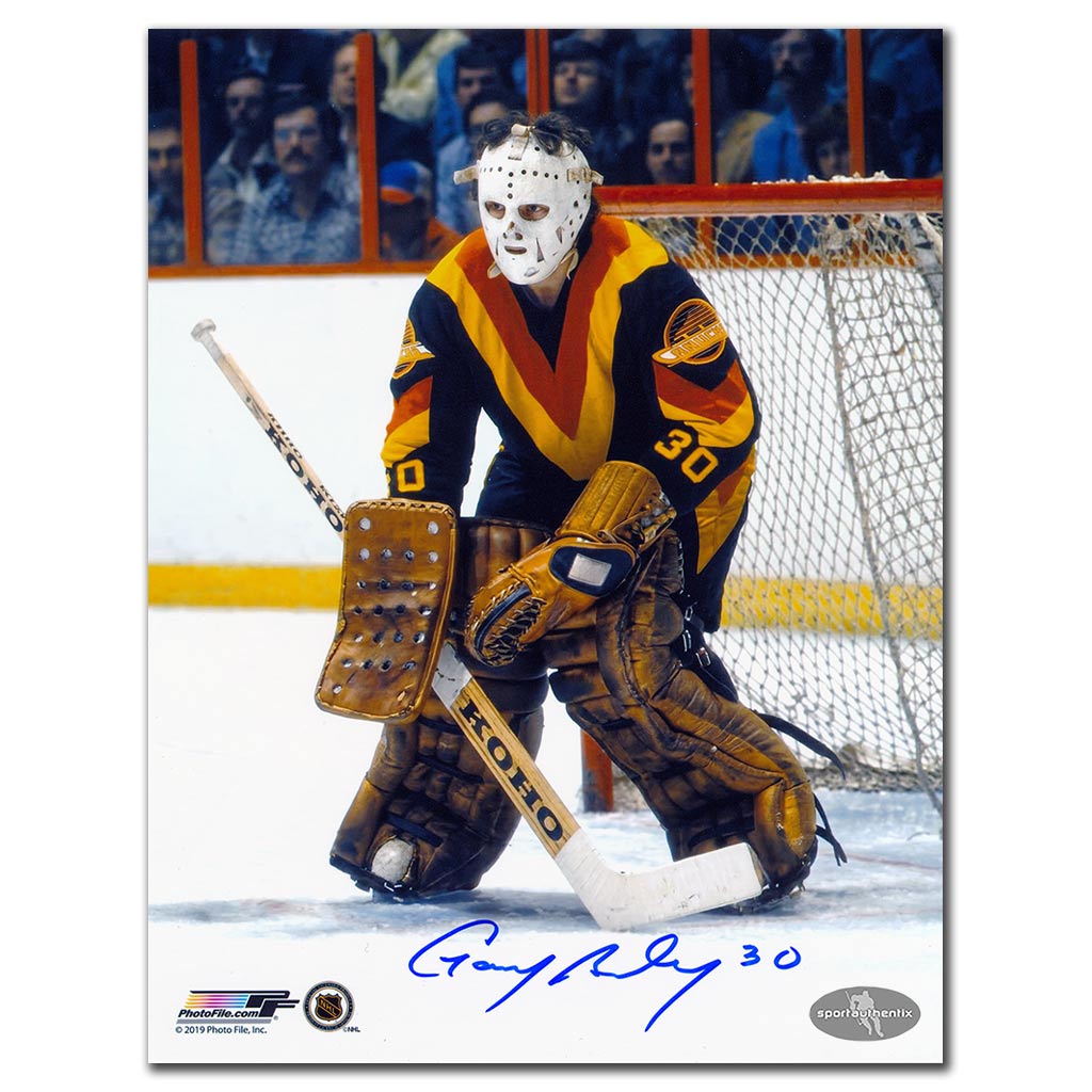 Gary Bromley autographed Vancouver Canucks 8x10 photo goalie stance