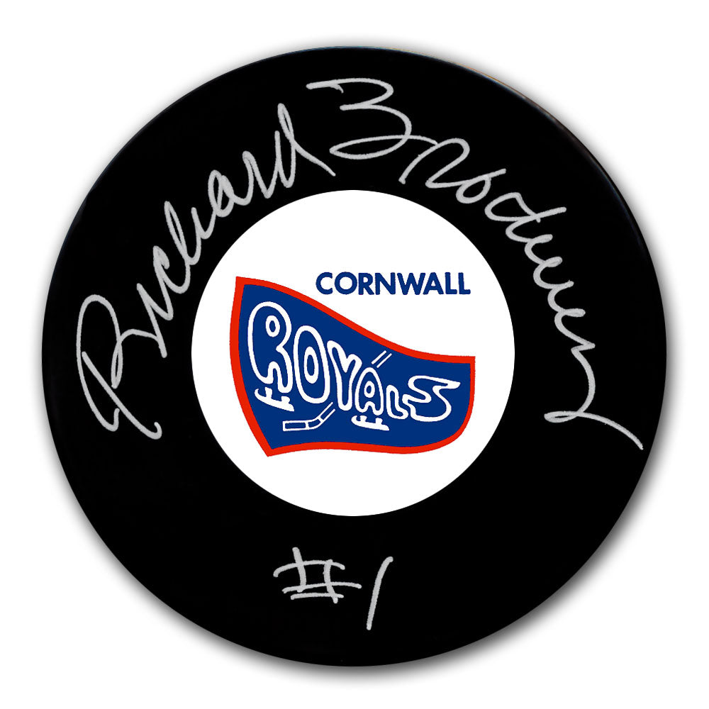 Richard Brodeur autographed Cornwall Royals hockey puck