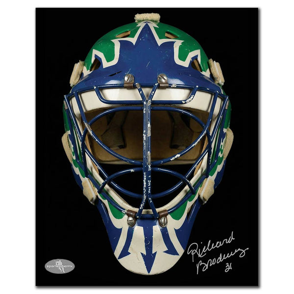 Richard Brodeur autographed Hartford Whalers 8x10 goalie mask photo