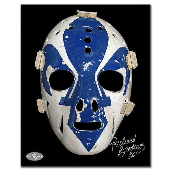Richard Brodeur autographed Quebec Nordiques 8x10 goalie mask photo