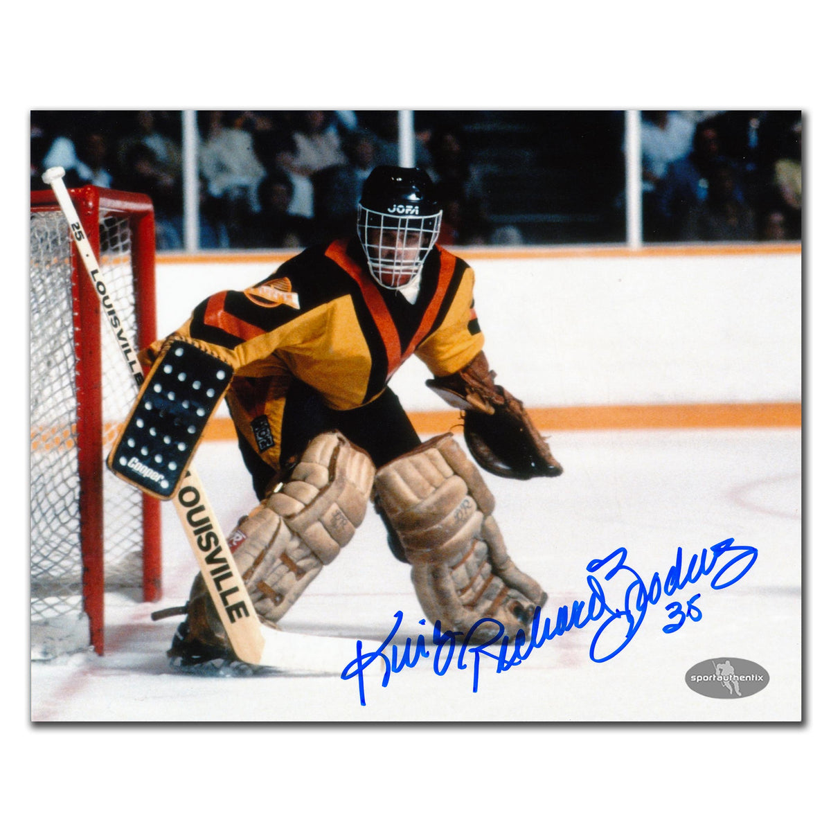 Richard Brodeur Vancouver Canucks Action Autographed 8x10 - Sport Authentix Inc