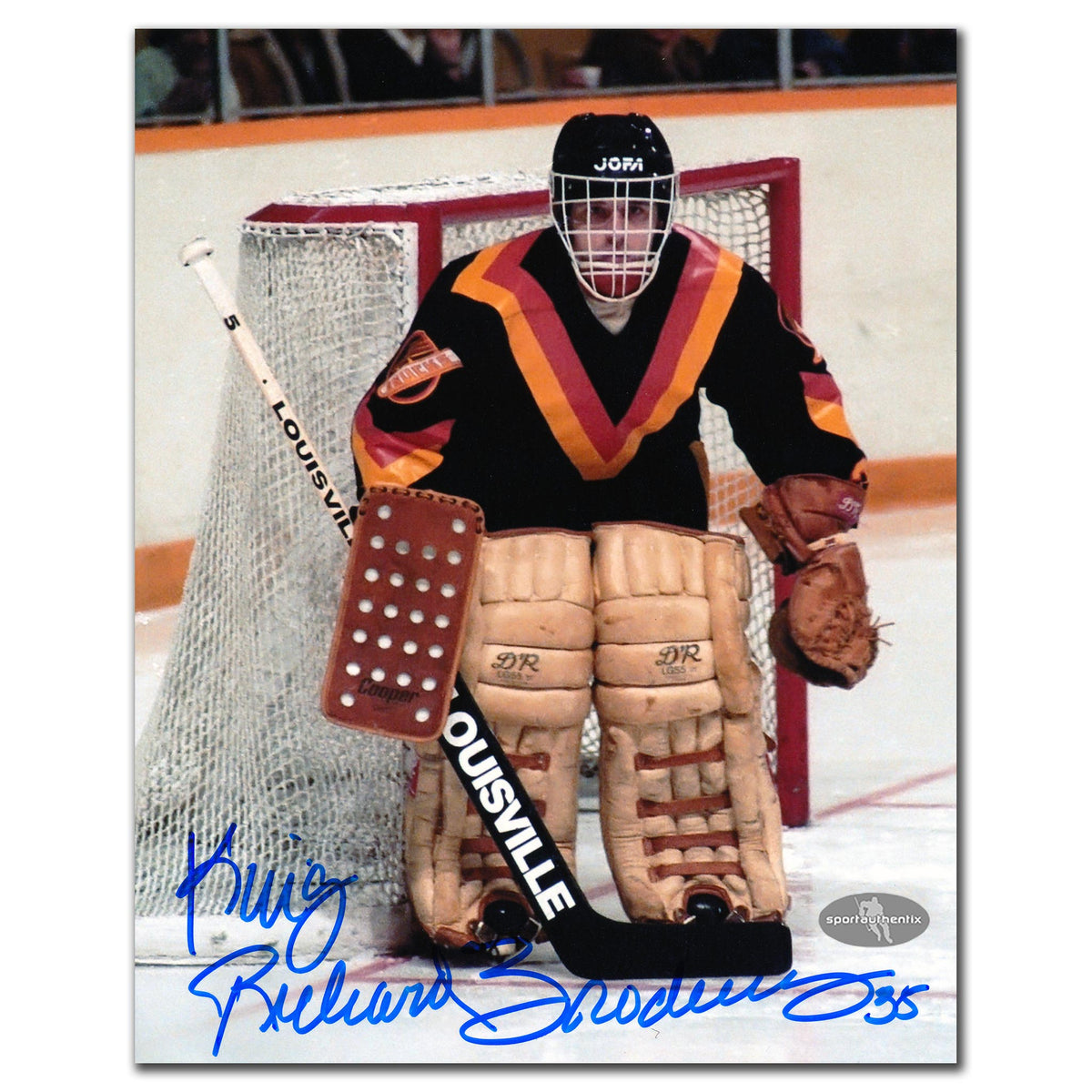 Richard Brodeur Vancouver Canucks In The Crease Autographed 8x10 - Sport Authentix Inc