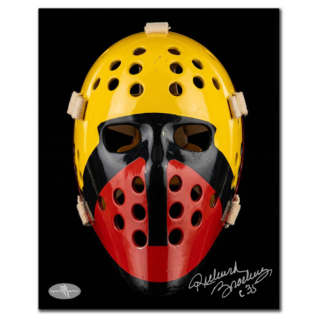 Richard Brodeur autographed Vancouver Canucks 8x10 goalie mask photo