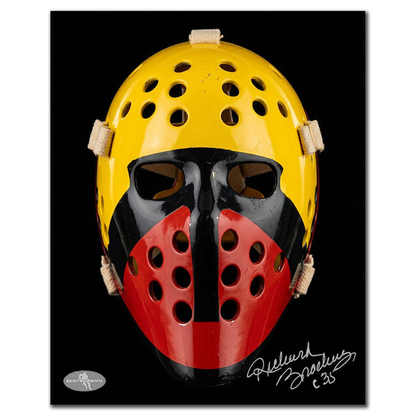 Richard Brodeur autographed Vancouver Canucks 8x10 goalie mask photo