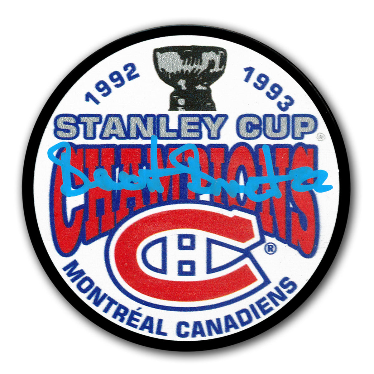 Benoit Brunet Montreal Canadiens 1993 Stanley Cup Champions Autographed Puck - Sport Authentix Inc