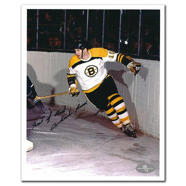 Charlie Burns autographed Boston Bruins 8x10 photo with Best of Luck added