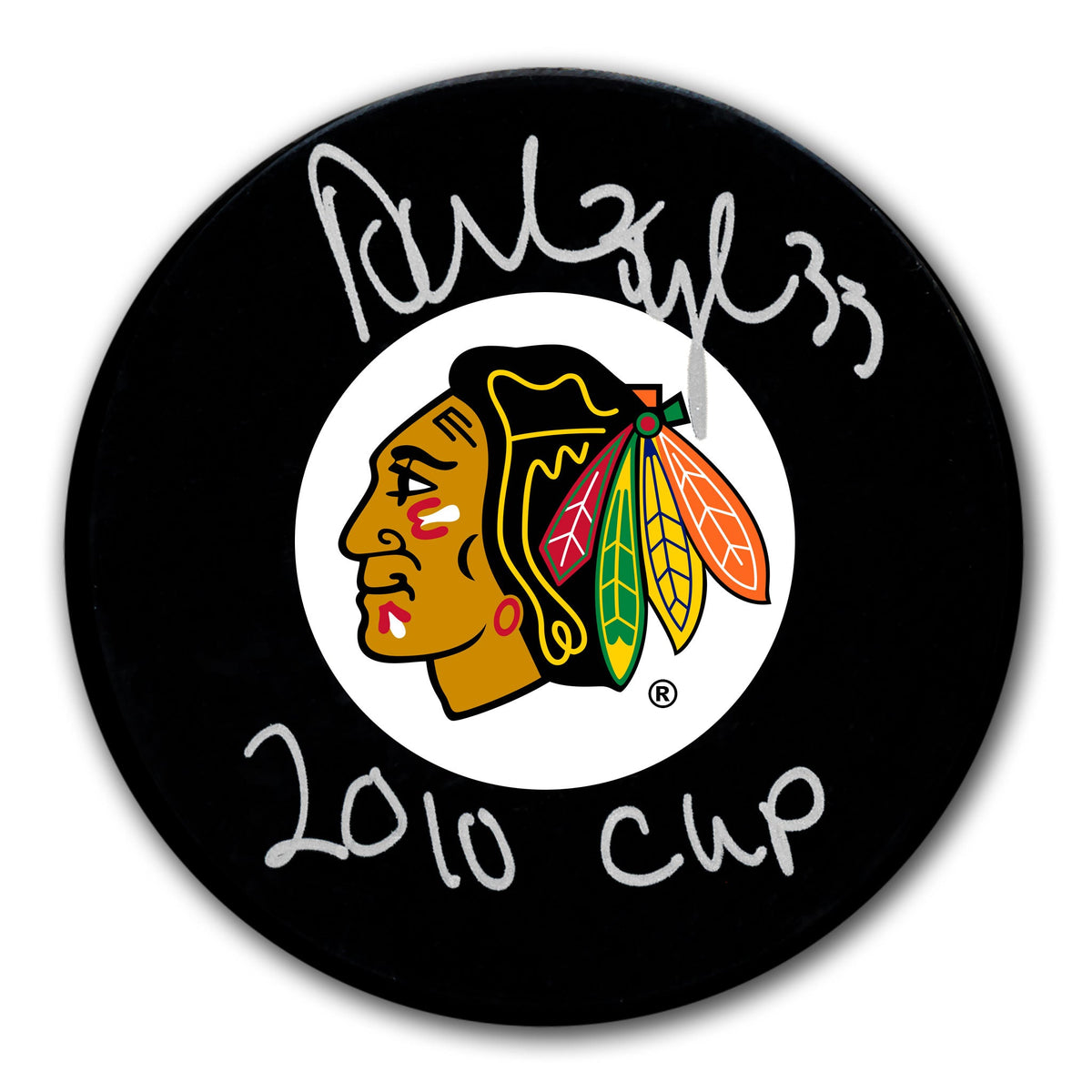 Dustin Byfuglien Chicago Blackhawks 2010 Stanley Cup Autographed Puck - Sport Authentix Inc