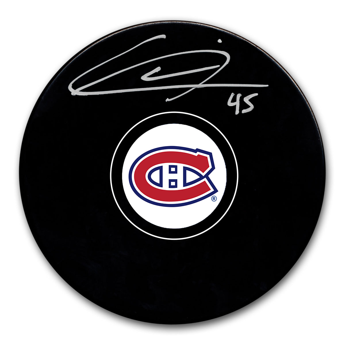 Alexandre Carrier Autographed Montreal Canadiens Hockey Puck