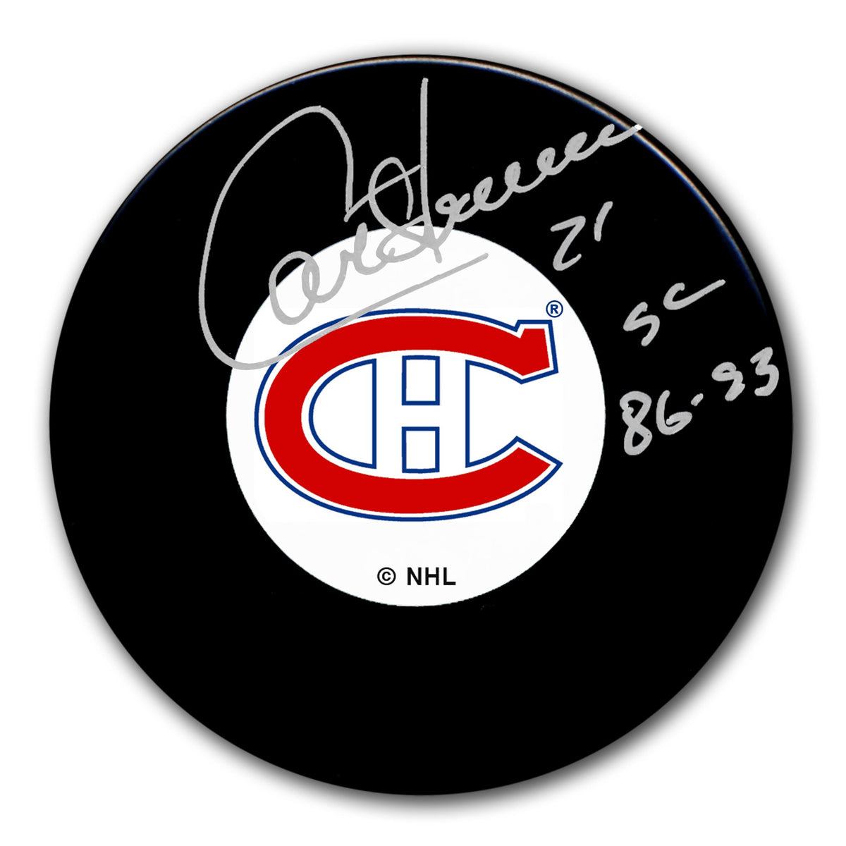 Guy Carbonneau Montreal Canadiens SC Years Original 6 Autographed Puck - Sport Authentix Inc
