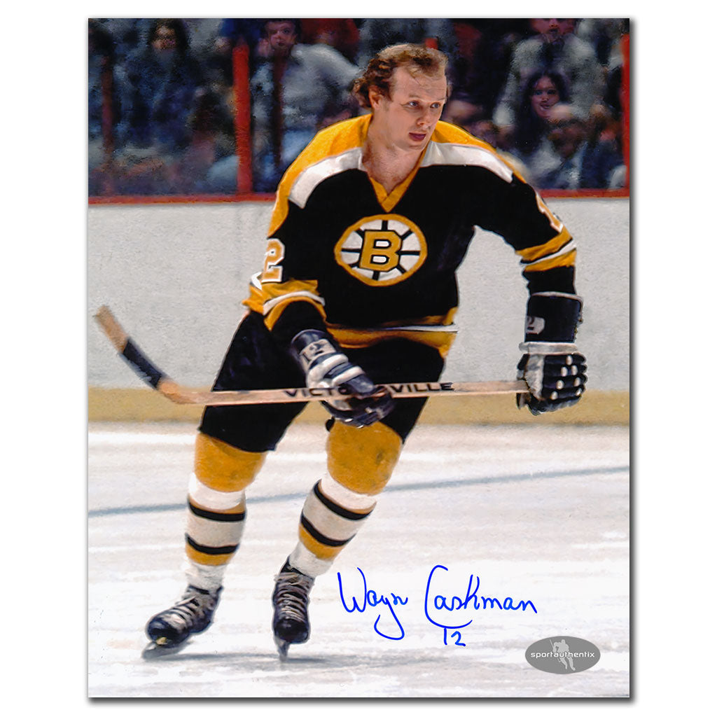 Wayne Cashman Boston Bruins ACTION Autographed 8x10