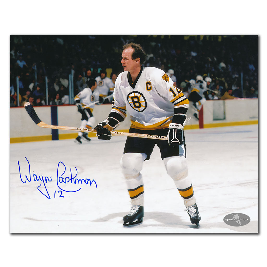 Wayne Cashman Boston Bruins WHITE JERSEY Autographed 8x10