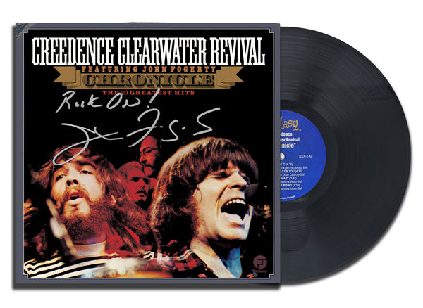 John Fogerty Creedence Clearwater Revival CCR Signé CHRONICLE Album vinyle autographié LP