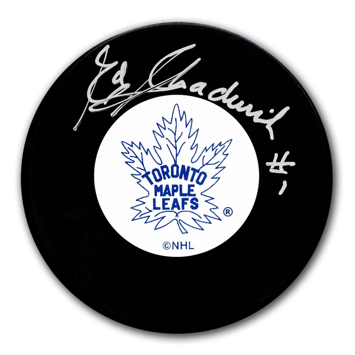 Authentic Ed Chadwick Toronto Maple Leafs Original 6 Autographed Puck - SportAuthentix