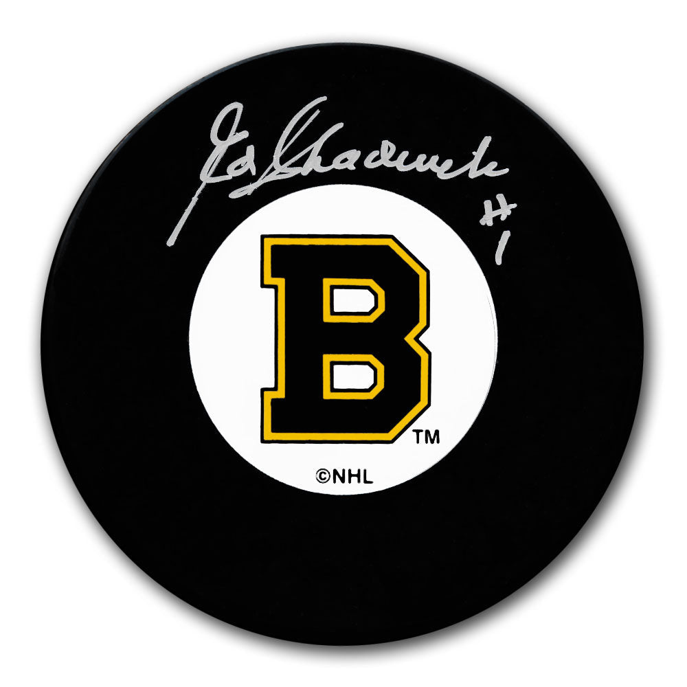 Rondelle autographiée originale 6 des Bruins de Boston d'Ed Chadwick