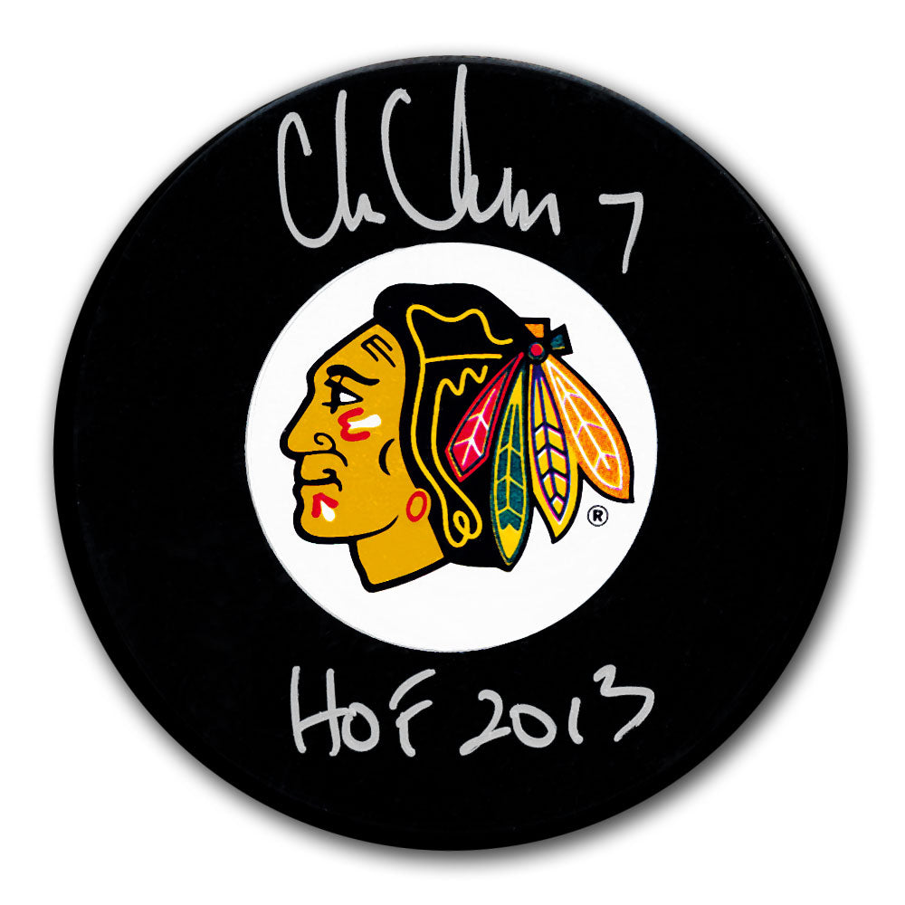 Chris Chelios Chicago Blackhawks HOF Autographed Puck