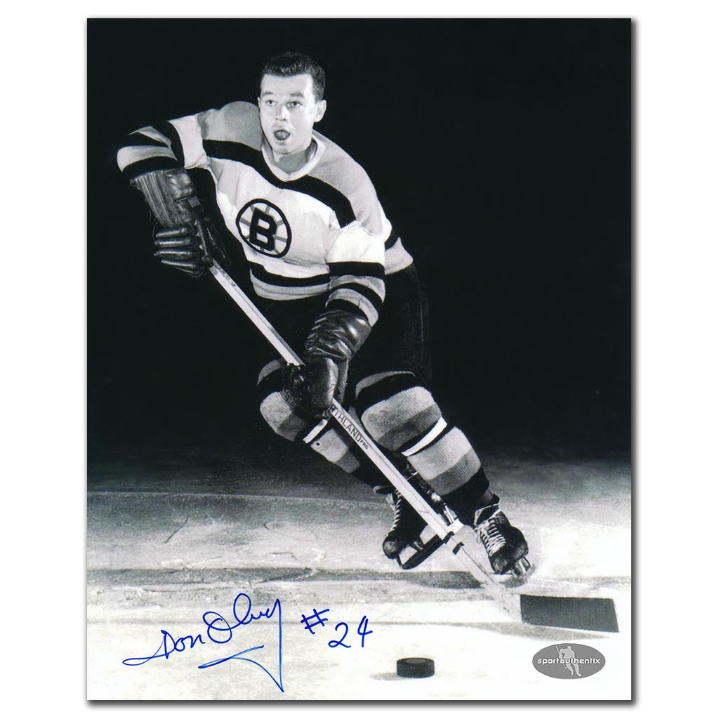 Don Cherry autographed Boston Bruins 8x10 photo skating with the puck