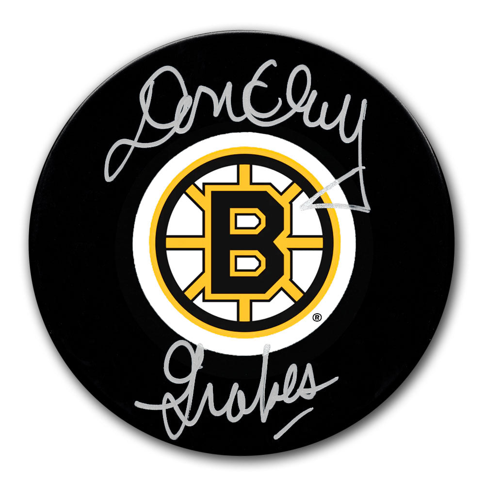 Don Cherry Boston Bruins GRAPES Autographed Puck