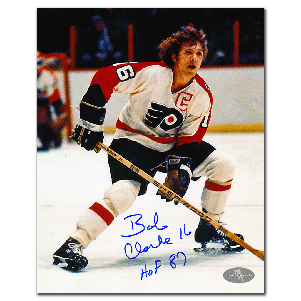 Bobby Clarke Philadelphia Flyers ACTION Autographed 8x10