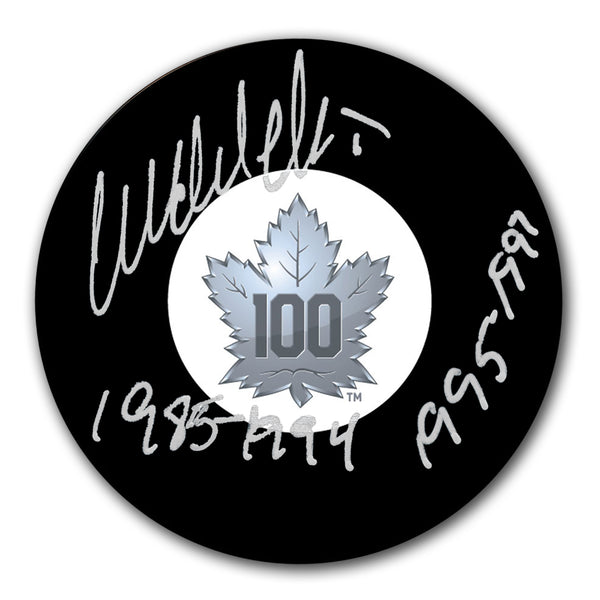 Wendel Clark autographed Toronto Maple Leafs 100th Anniversary hockey puck
