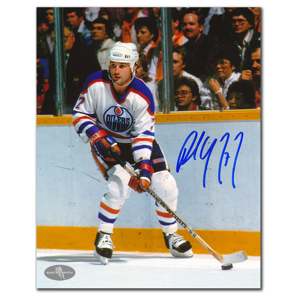 Paul Coffey Edmonton Oilers MAILLOT BLANC Autographié 8x10