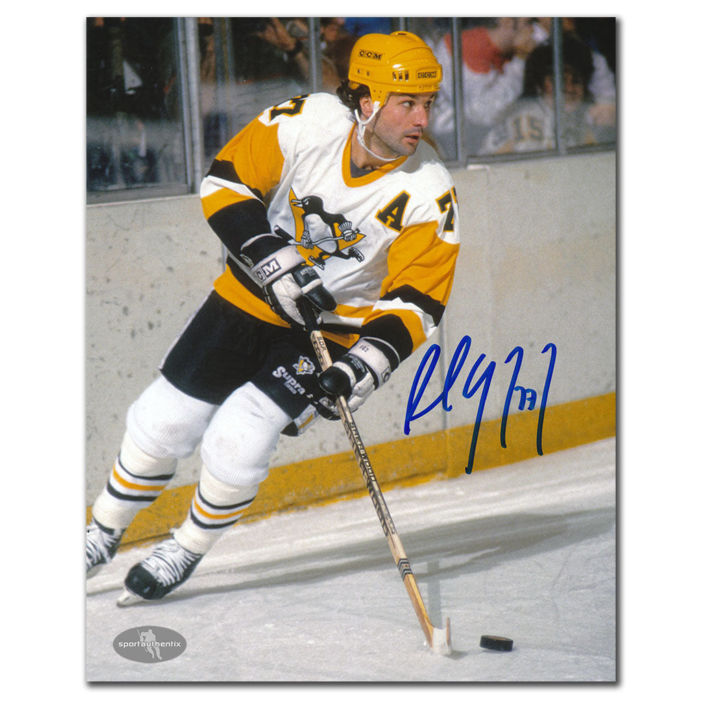 Paul Coffey Pittsburgh Penguins MAILLOT BLANC dédicacé 8x10