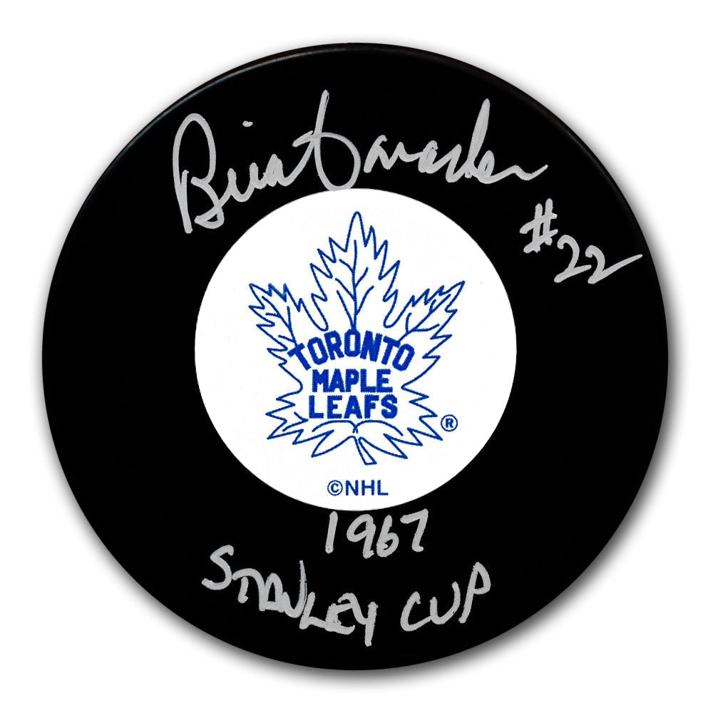 Brian Conacher Toronto Maple Leafs Autographed Puck