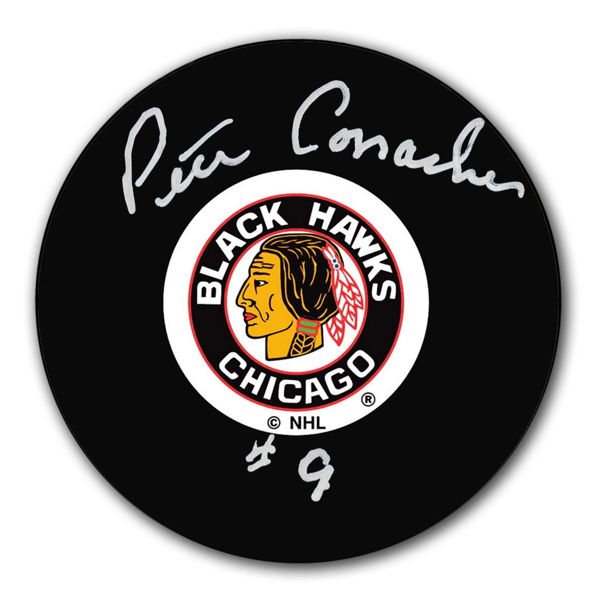 Authentic Pete Conacher Chicago Blackhawks Autographed Puck - SportAuthentix
