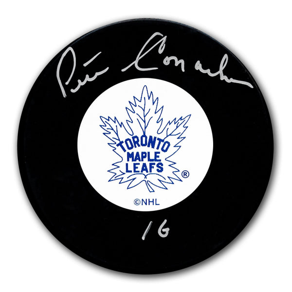 Authentic Pete Conacher Toronto Maple Leafs Original 6 Autographed Puck - SportAuthentix