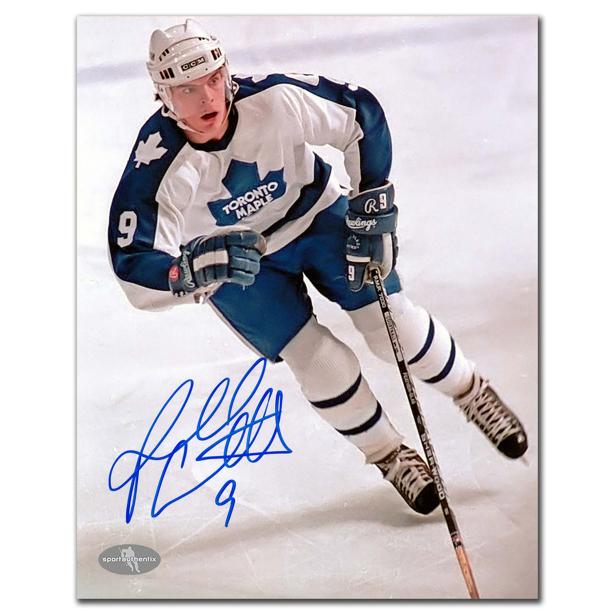 Russ Courtnall Toronto Maple Leafs White Jersey Autographed 8x10 - Sport Authentix Inc