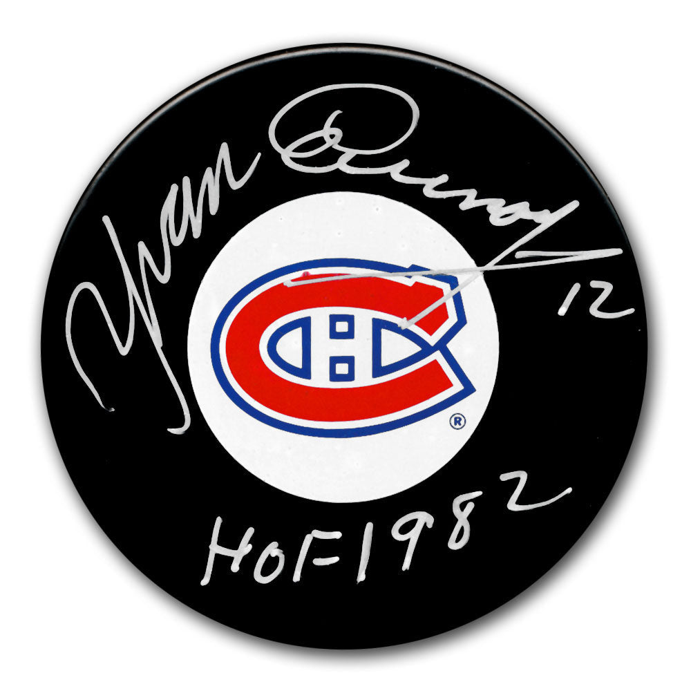 Yvan Cournoyer Montreal Canadiens HOF Autographed Puck