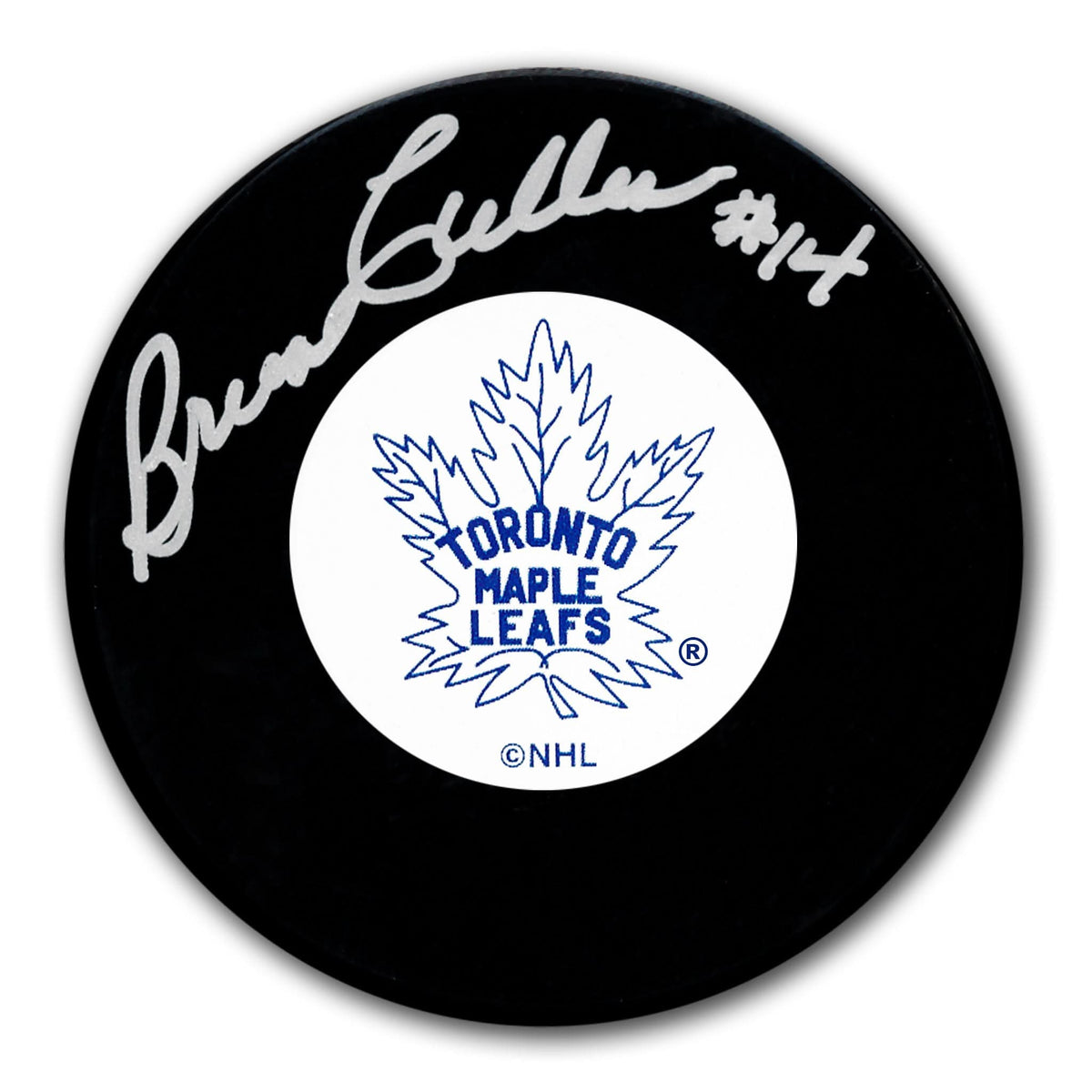 Authentic Brian Cullen Toronto Maple Leafs Original 6 Autographed Puck - SportAuthentix
