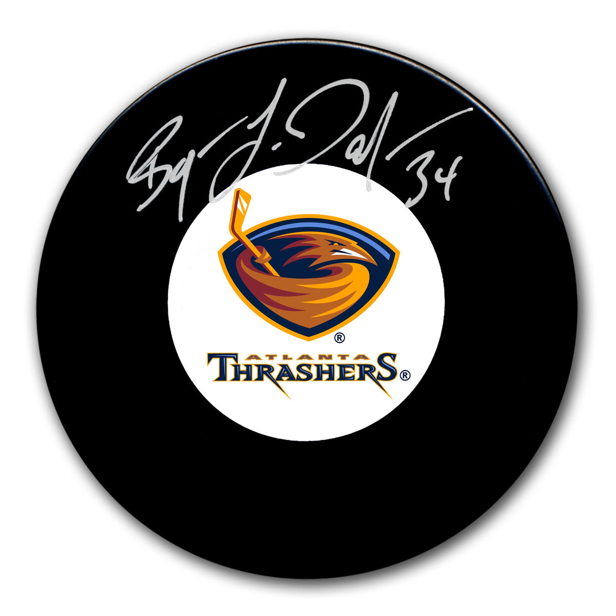 Byron Dafoe Atlanta Thrashers Autographed Puck - Sport Authentix Inc