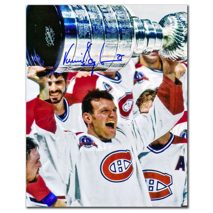 Vincent Damphousse signed 8x10 glossy photo, Montreal Canadiens 1993 Stanley Cup, unframed sports memorabilia collector’s item.