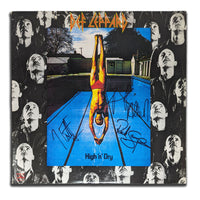 Def Leppard Band a signé l'album vinyle autographié HIGH 'N' DRY