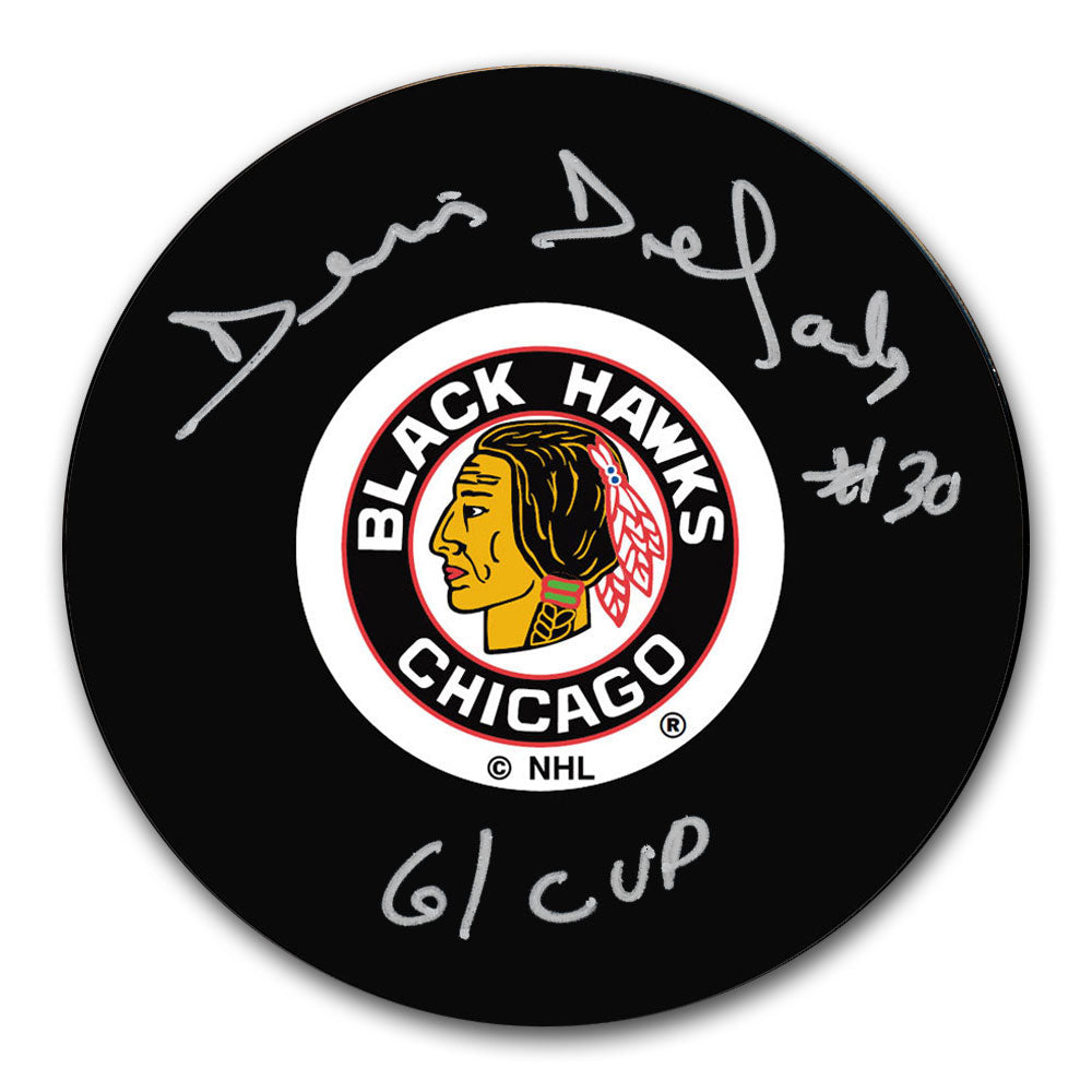 Denis Dejordy Chicago Blackhawks 1961 Cup Autographed Puck - Sport Authentix Inc