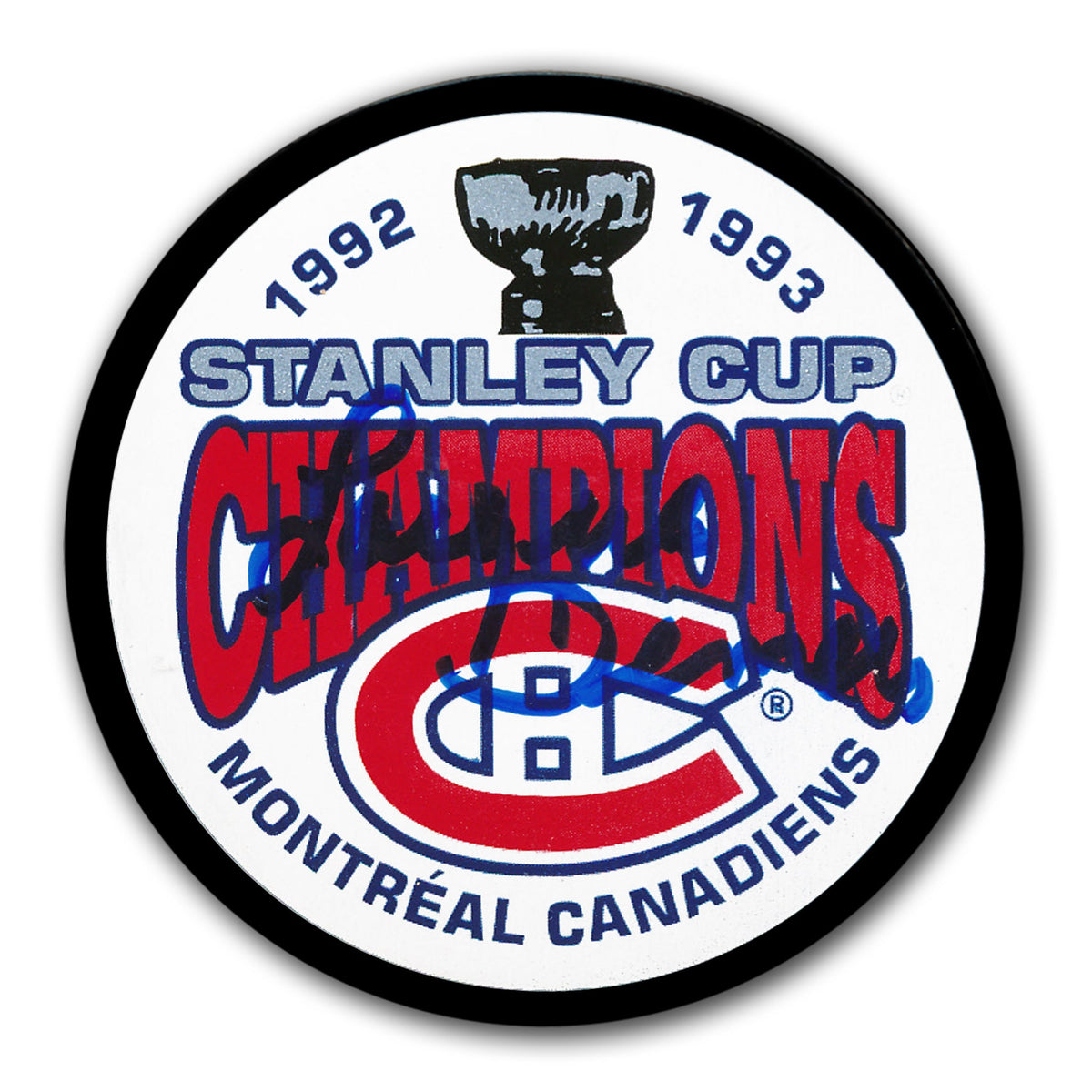 Jacques Demers Montreal Canadiens 1993 Stanley Cup Champions Autographed Puck - Sport Authentix Inc