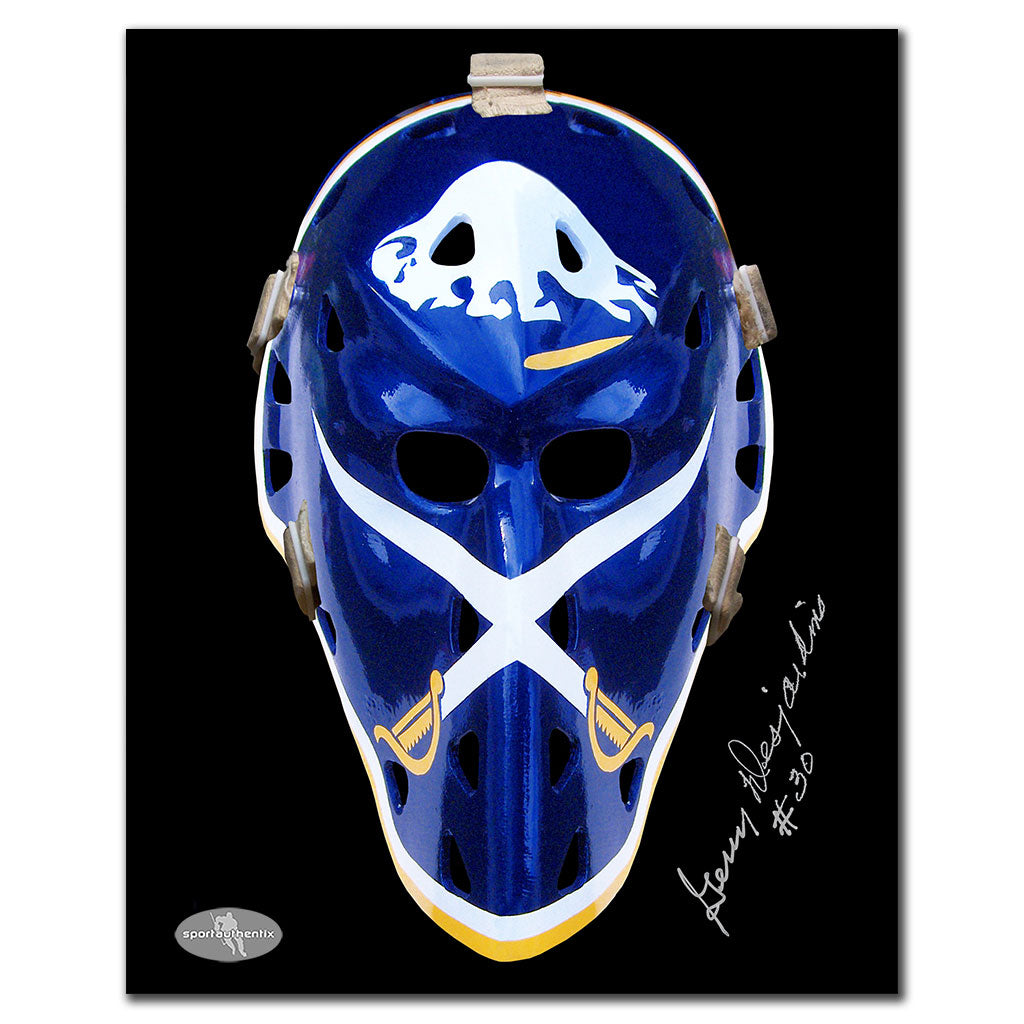 Gerry Desjardins Buffalo Sabres MASK Autographed 8x10